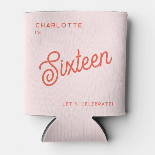 Moderne 16 sechzehn sechzehnte Geburtstag Dosenkühler (Vorderseite)