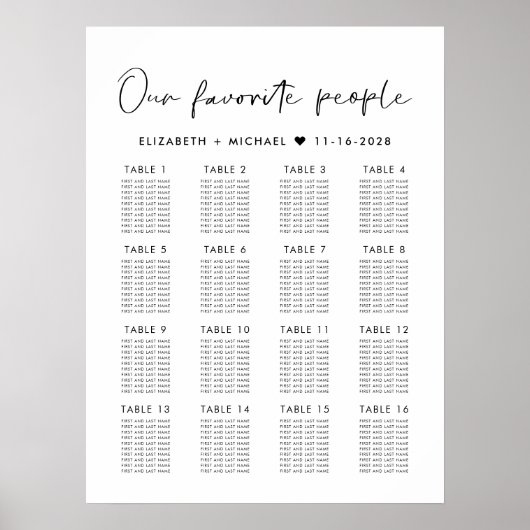 Moderne 16 Tafelübersicht Poster (Vorne)