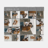 Moderne 17-Foto Collage bearbeitbare Farbe Fleecedecke (Vorderseite (Horizontal))