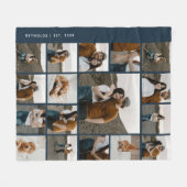 Moderne 17-Foto Collage bearbeitbare Farbe Fleecedecke (Vorderseite (Horizontal))