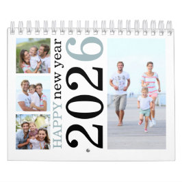 Moderne 17 Fotos Fett Typografie 2026 Kalender