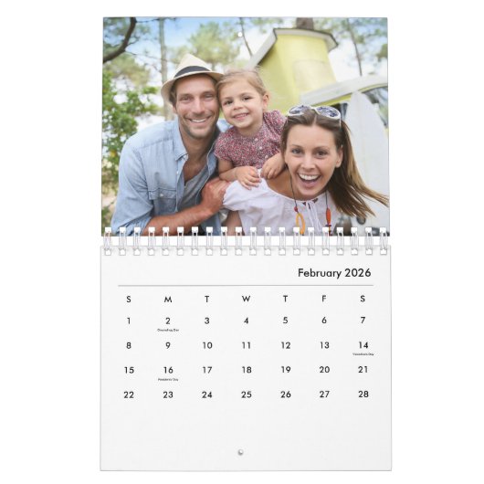 Moderne 17 Fotos Fett Typografie 2026 Kalender (Feb 2026)