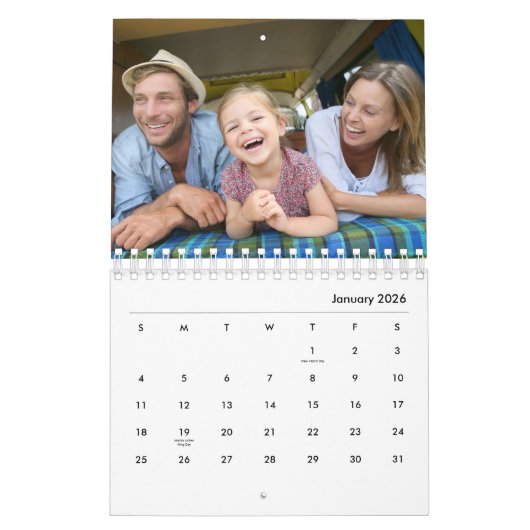 Moderne 17 Fotos Fett Typografie 2026 Kalender (Jan 2026)