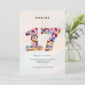 Moderne 17. Geburtstagsfeier Einladung 17. Party (Stehend Vorderseite)