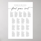 Moderne 17 Tische finden Ihre Sitzkarte Poster (Vorne)