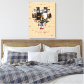 Moderne 18 herzenförmige Fotocollage für sie / ihn Leinwanddruck (Insitu (Schlafzimmer))