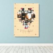 Moderne 18 herzenförmige Fotocollage für sie / ihn Leinwanddruck (Insitu (Holzboden))