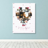 Moderne 18 herzenförmige Fotocollage für sie / ihn Leinwanddruck (Insitu (Holzboden))