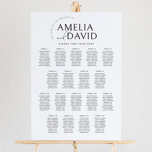 Moderne 18 Tische Begrüßungskarte Poster