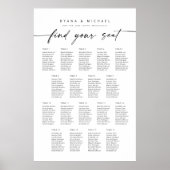 Moderne 18 Tische finden Ihre Sitzkarte Poster (Vorne)