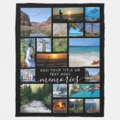 Moderne 19 Foto Collage Script ERINNERUNGEN Ihre F Fleecedecke (Vorderseite)