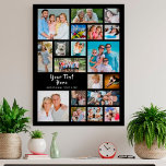 Moderne 19 Fotomaterial Personalisiert Poster<br><div class="desc">Erstellen Sie ein modernes, einzigartiges Collage Poster, Drucke oder Wandkunst, indem Sie diese leicht hochzuladende Collage Vorlage für Fotos mit 19 Quadrat- und Rechteck-Aufnahmen verwenden, um eine Vielzahl von Fotos zu beherbergen und mit Ihrem eigenen Text personalisiert zu sein. Der bearbeitbare Text wird in einer vorgeschlagenen und wechselbaren handgeschriebenen Pinselkalligraphie...</div>