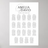 Moderne 19 Tische Begrüßungskarte Poster (Vorne)