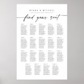 Moderne 19 Tische finden Ihre Sitzkarte Poster (Vorne)