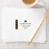 Moderne 1 Foto Gold Black Abschluss Adresse Adressaufkleber (Insitu)