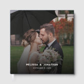Moderne 1-Foto-Hochzeit Gästebuch (Vorderseite)
