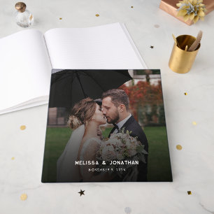 Moderne 1-Foto-Hochzeit Gästebuch
