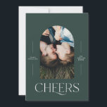 Moderne 1 Foto Typografie Grün Weihnachten<br><div class="desc">Moderne,  elegante Typografie Jäger grün Weihnachten 1 Foto Typografie Urlaubskarte</div>