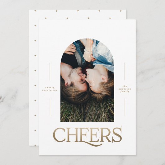 Moderne 1 Foto Typografie Weihnachten (Vorne/Hinten)