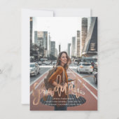 Moderne, 2021, Rose Gold Graduation Ankündigungen (Vorderseite)