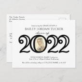 Moderne 2022 Foto Abschluss Ankündigung Postkarte (Vorne/Hinten)