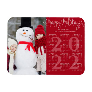 Moderne 2022 Kalender Foto Script FAPPY FERIEN Magnet