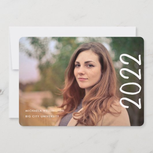 Moderne 2022 Script 1 Foto University Abschluss Ankündigung (Vorderseite)