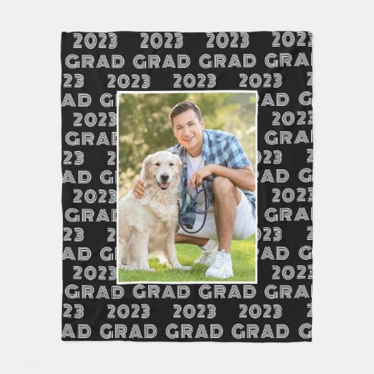 Moderne 2023 Grad Foto Typografie Fleecedecke (Vorderseite)