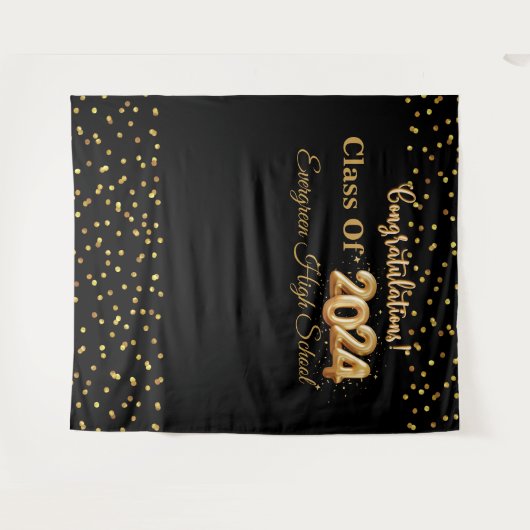 Moderne 2024 Abschluss Foto Stand Hintergrund Wandteppich (Vorderseite (Horizontal))