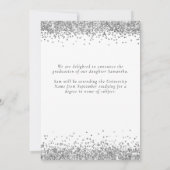 Moderne 2024 Abschluss Silver Glitzer Ankündigung (Rückseite)