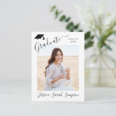 Moderne 2024 FOTO Graduation Party Einladung Grad Postkarte (Stehend Vorderseite)