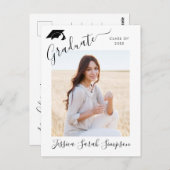 Moderne 2024 FOTO Graduation Party Einladung Grad Postkarte (Vorne/Hinten)