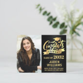 Moderne 2024 FOTO Graduation Party Einladung Postkarte (Stehend Vorderseite)