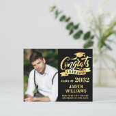 Moderne 2024 FOTO Graduation Party Einladung Postkarte (Stehend Vorderseite)