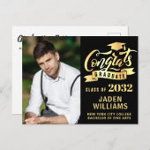 Moderne 2024 FOTO Graduation Party Einladung Postkarte (Vorne/Hinten)