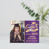 Moderne 2024 FOTO Graduation Party Einladung Postkarte (Stehend Vorderseite)