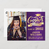 Moderne 2024 FOTO Graduation Party Einladung Postkarte (Vorne/Hinten)