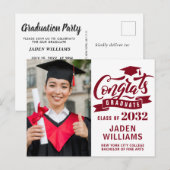 Moderne 2024 FOTO Graduation Party Einladung Postkarte (Vorne/Hinten)