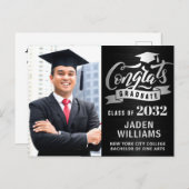 Moderne 2024 FOTO Graduation Party Einladung Postkarte (Vorne/Hinten)