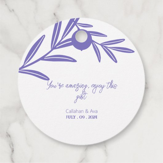 Moderne 2024 Sieger Lila Leafs Geschenkanhänger (Rückseite)