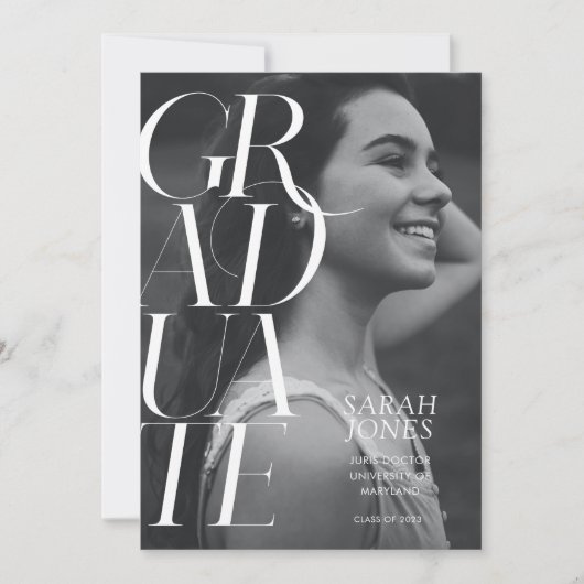 Moderne 2024 Uni Foto Abschluss Ankündigung (Vorderseite)