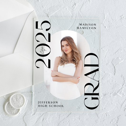 Moderne 2025 Foto Akryllische Abschluss Ankündigun Acryleinladungen