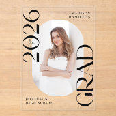 Moderne 2025 Foto Akryllische Abschluss Ankündigun Acryleinladungen (Vorderseite)