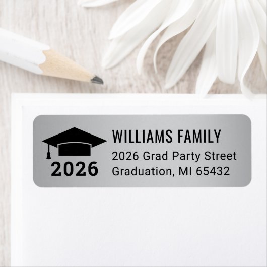 Moderne 2025 Silver Abschluss Rücksendeadresse (Insitu)