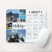 Moderne 2026 Kalender 5 Fotos Monogramm Name Mousepad (Mit Mouse)