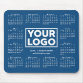 Moderne 2026 Kalender Geschäft Logo Blau Mousepad (Vorne)
