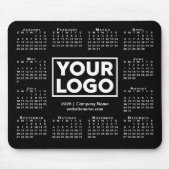 Moderne 2026 Kalender Geschäft Logo Schwarz Mousepad (Vorne)