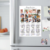 Moderne 2026 Kalenderfamilie Foto Collage Magnetic Magnetkarte
