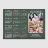 Moderne 2026 Kalenderstufe Grün 5 Foto Magnetic Magnetkarte (Vorderseite)