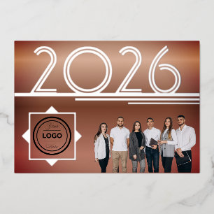 Moderne 2026 Neujahrs-Logo-Foto-Grußkarte Folieneinladung